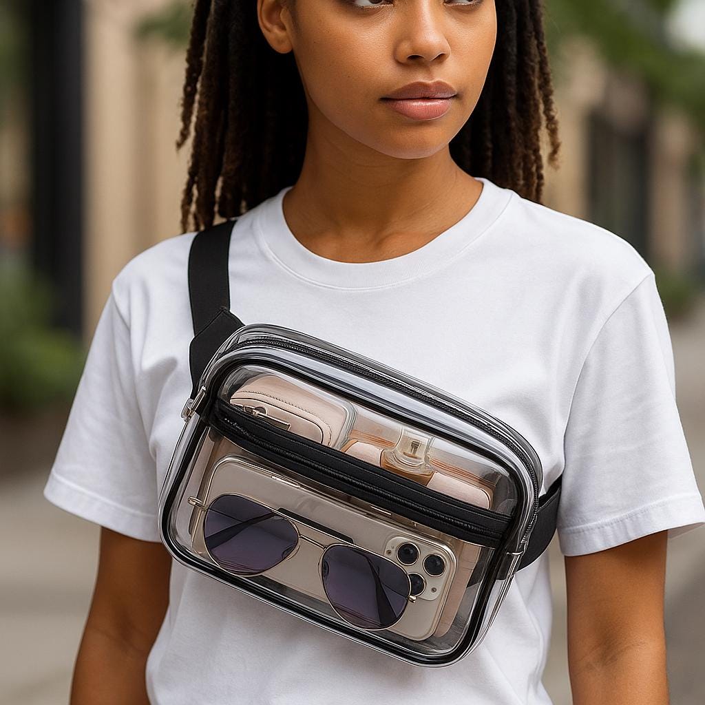 Clear Stadium Fanny Pack: Waterproof PVC Waist Bag with Adjustable Strap