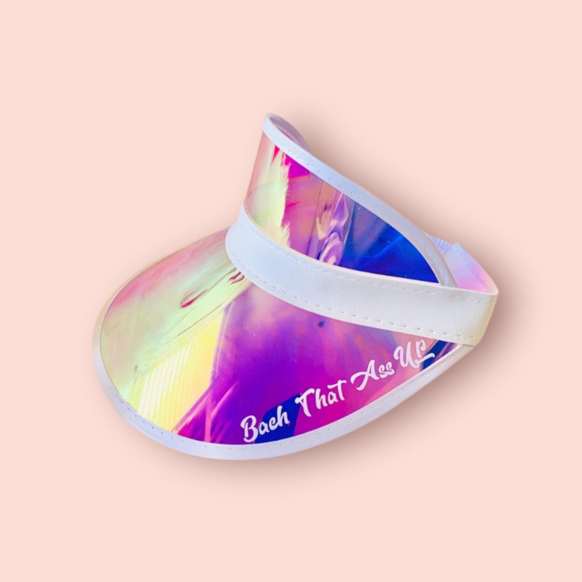 Bach That Ass Up Bachelorette Visor, Iridescent Party Sun Visor