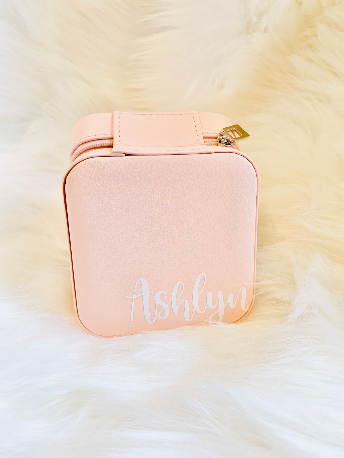 Personalized Velvet Travel Jewelry Box, Custom Monogram Gift