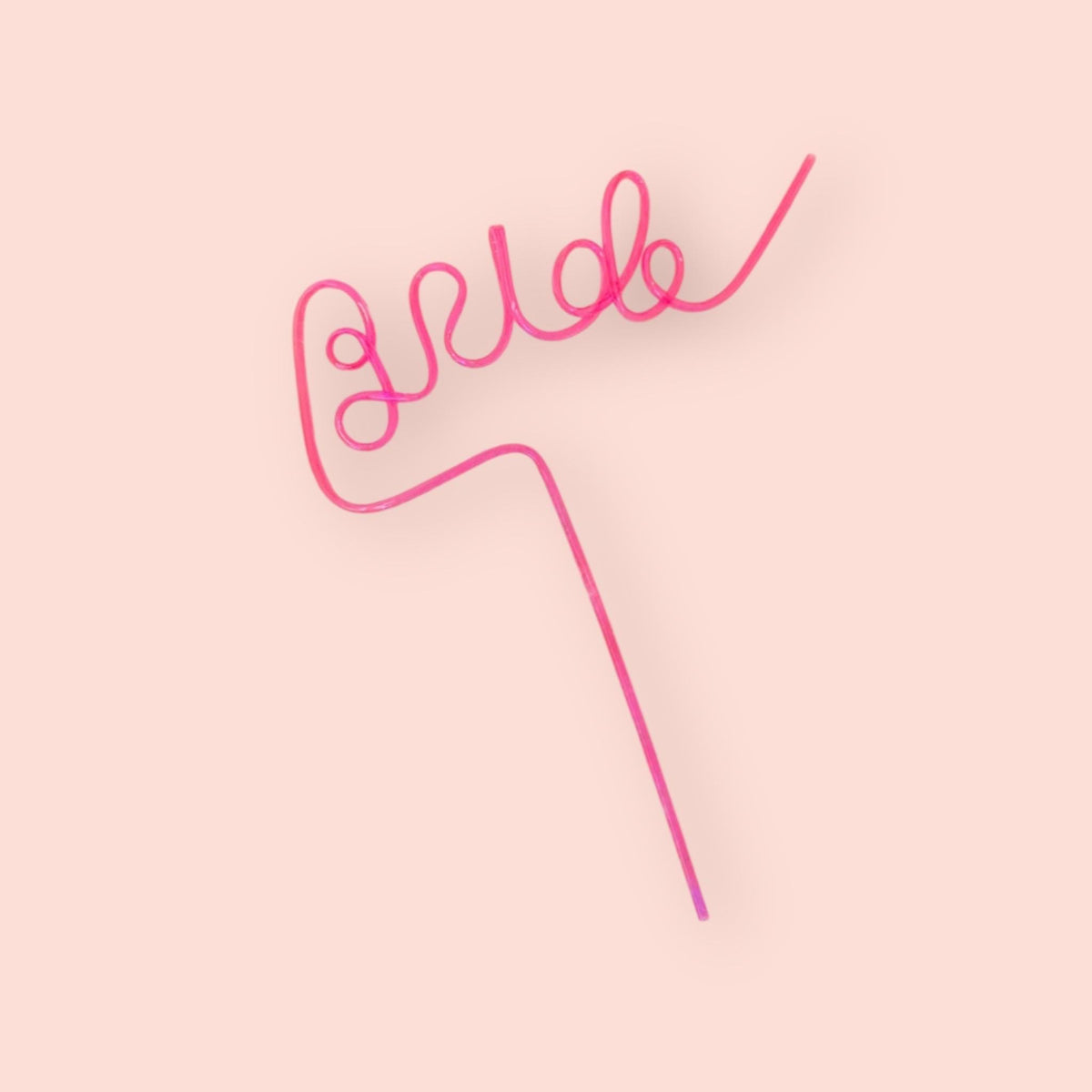 Pink Bride Script Straw: Bachelorette Party Drinkware