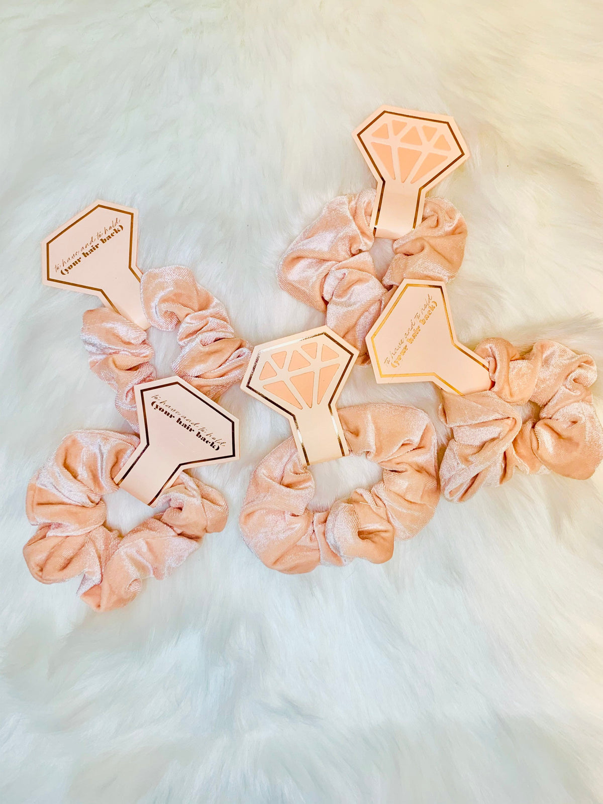 Blush Velvet Scrunchie: Soft Pink Hair Tie