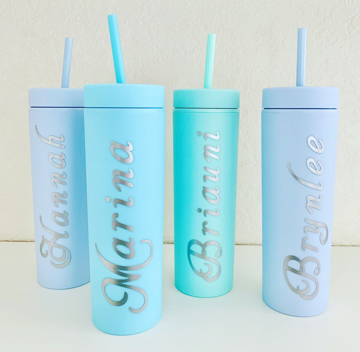 Personalized 16oz Acrylic Tumbler with Straw: Holographic Name Gift