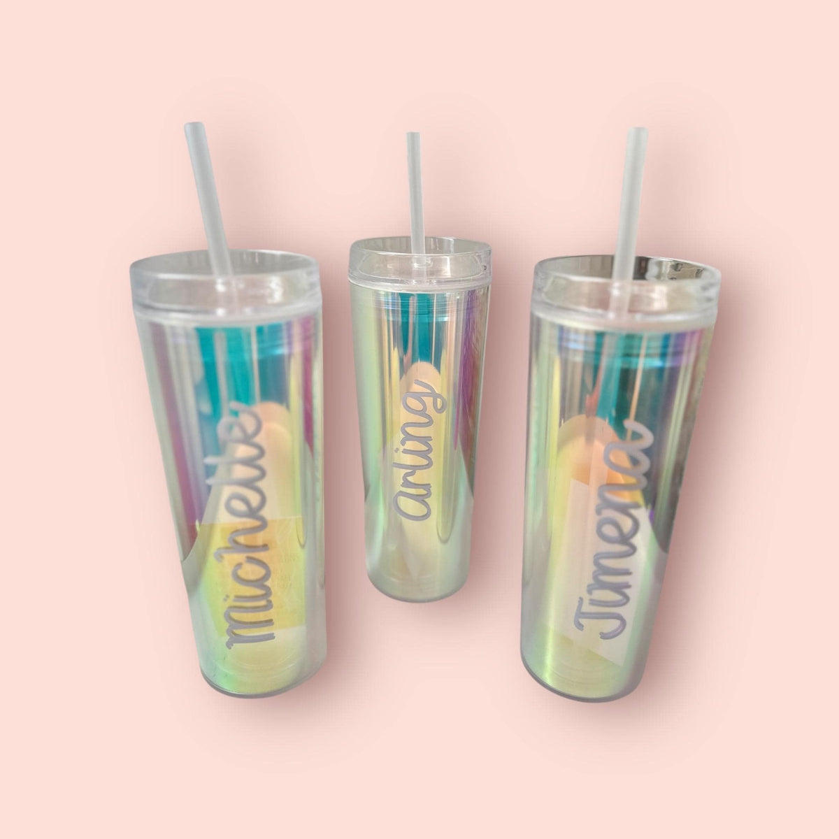 Personalized 16oz Double Wall Plastic Tumblers w. Straw Gift Ideas for Friend, Party Pool Beach Birthday Booze | Mother's Day Gift