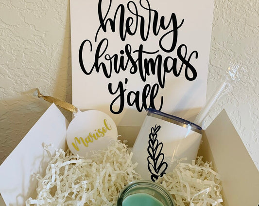 Merry Christmas Gift Box | Insulated Wine Tumbler Gift
